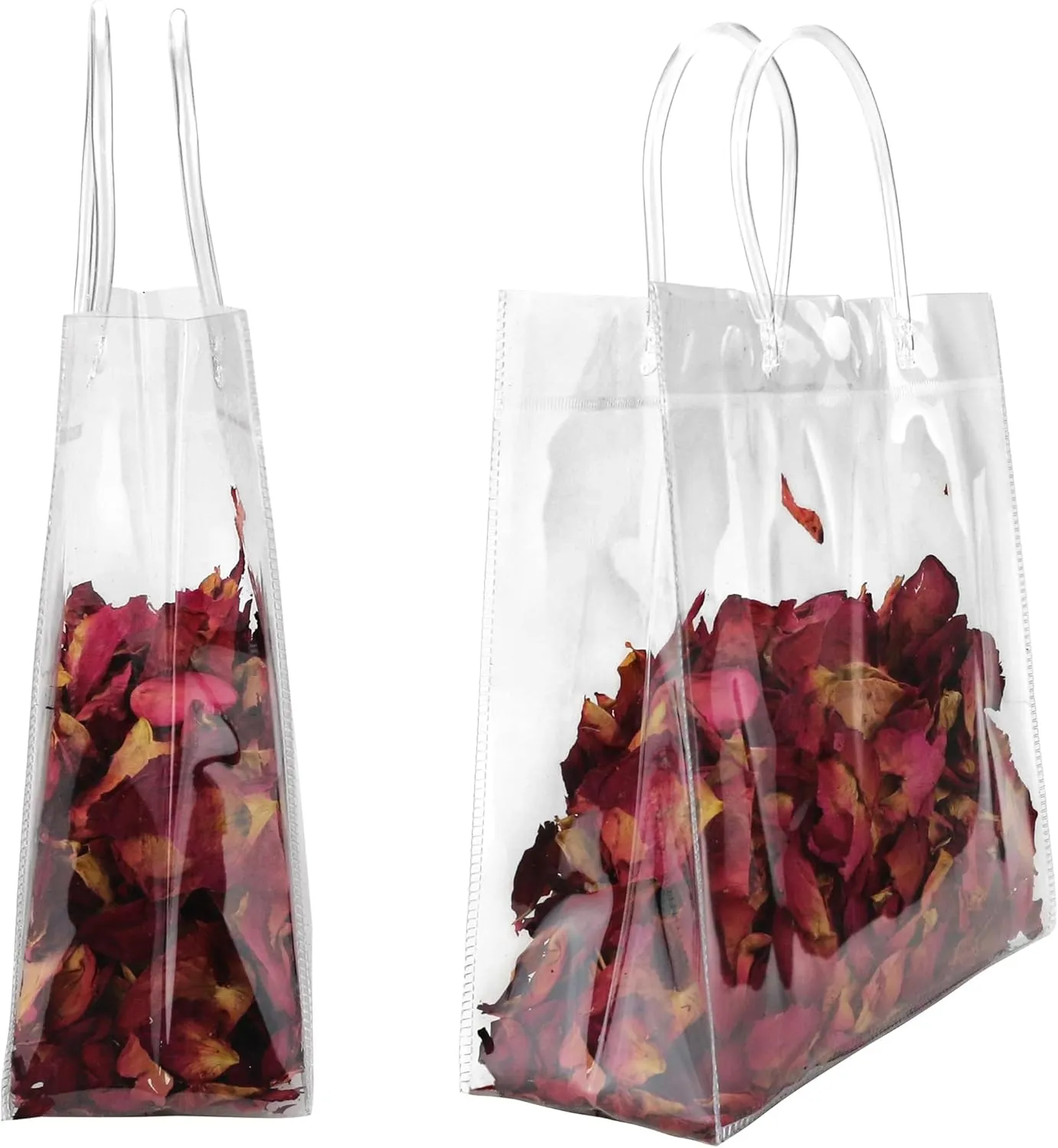 BadenBach 16 PCS Large Clear Gift Bags with Handle,11.82" x 11.82" x 3.94",Transparent Plastic Gift Wrap Tote Bag Big Reusable Clear Party Favor Goodie Bag for Boutique Wedding Birthday Mother's Day