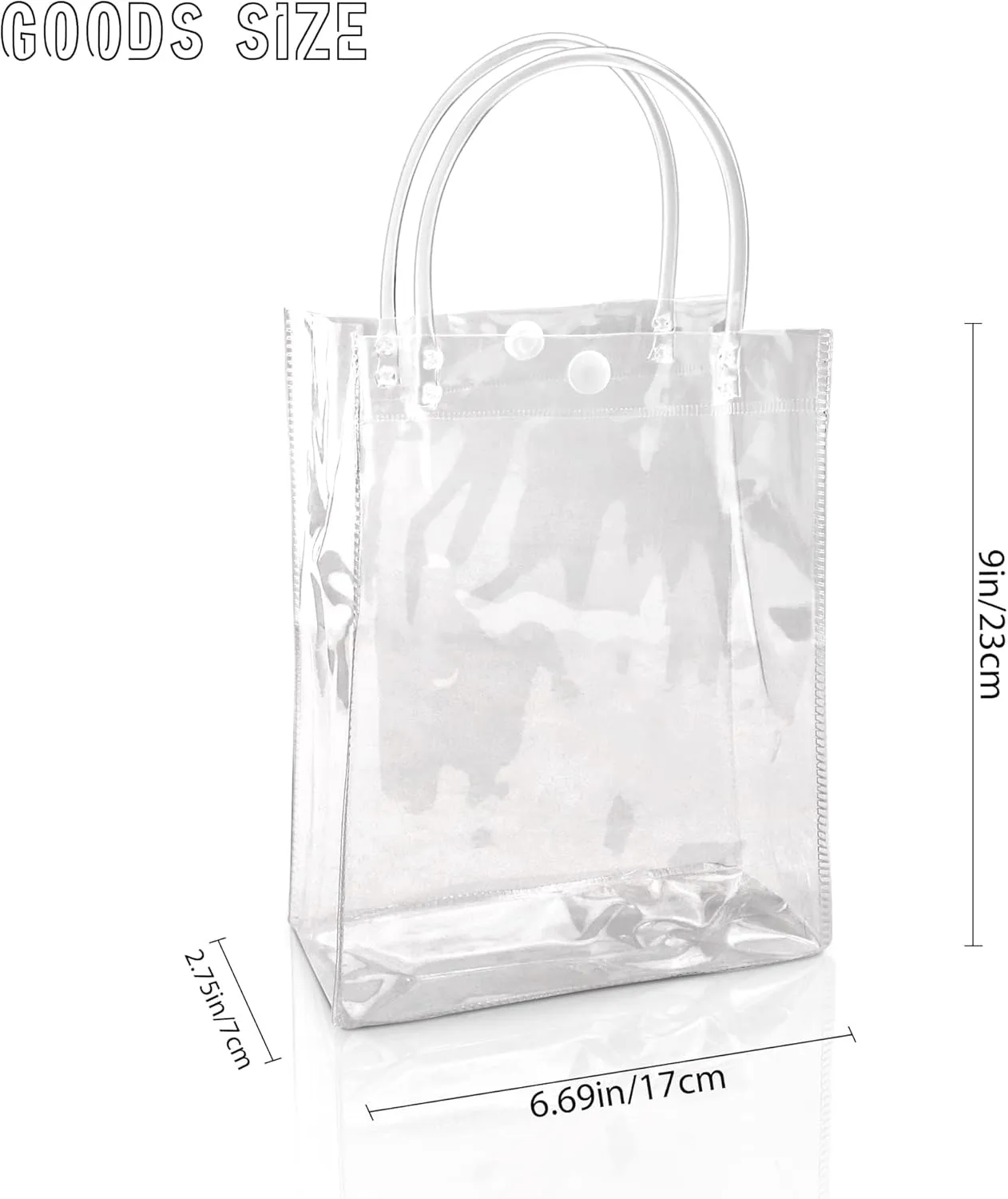 BadenBach 24 PCS Small Clear Gift Bags with Handle,9.1" x 6.7" x 2.8",Transparent Plastic Gift Wrap Bags Reusable Clear Party Favor Goodie Bag for Boutique Wedding Birthday Baby Shower Mother's Day