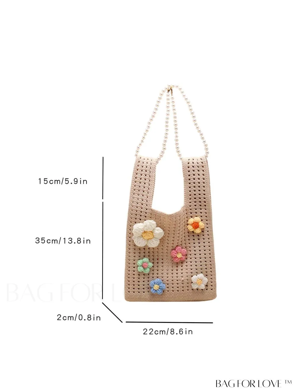 BagForLove - Chic Crocheted Bag with Delicate Floral Embellishments for Effortless Style