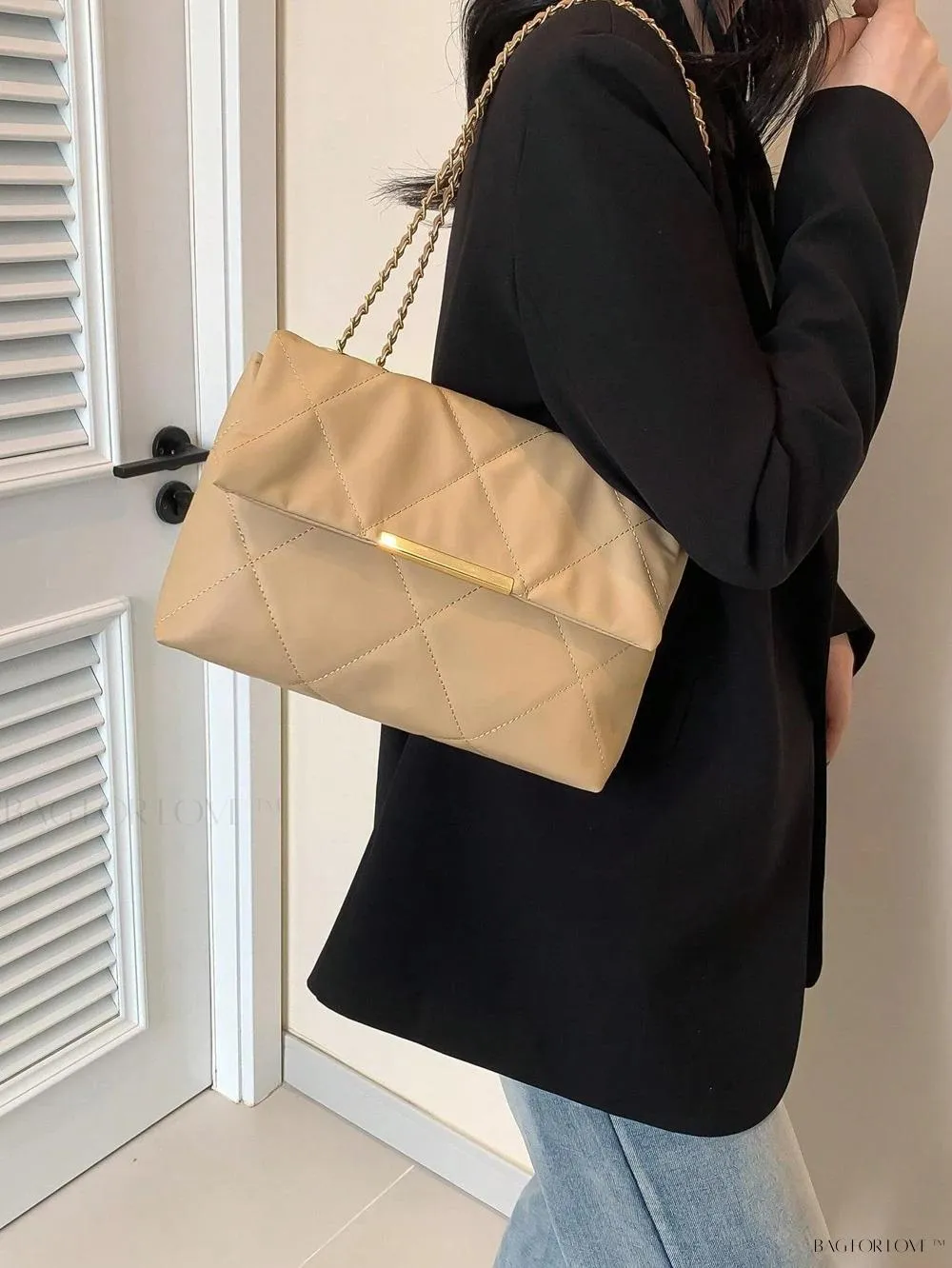 BagForLove - Delicate Shoulder Bag with Rhombus Accents