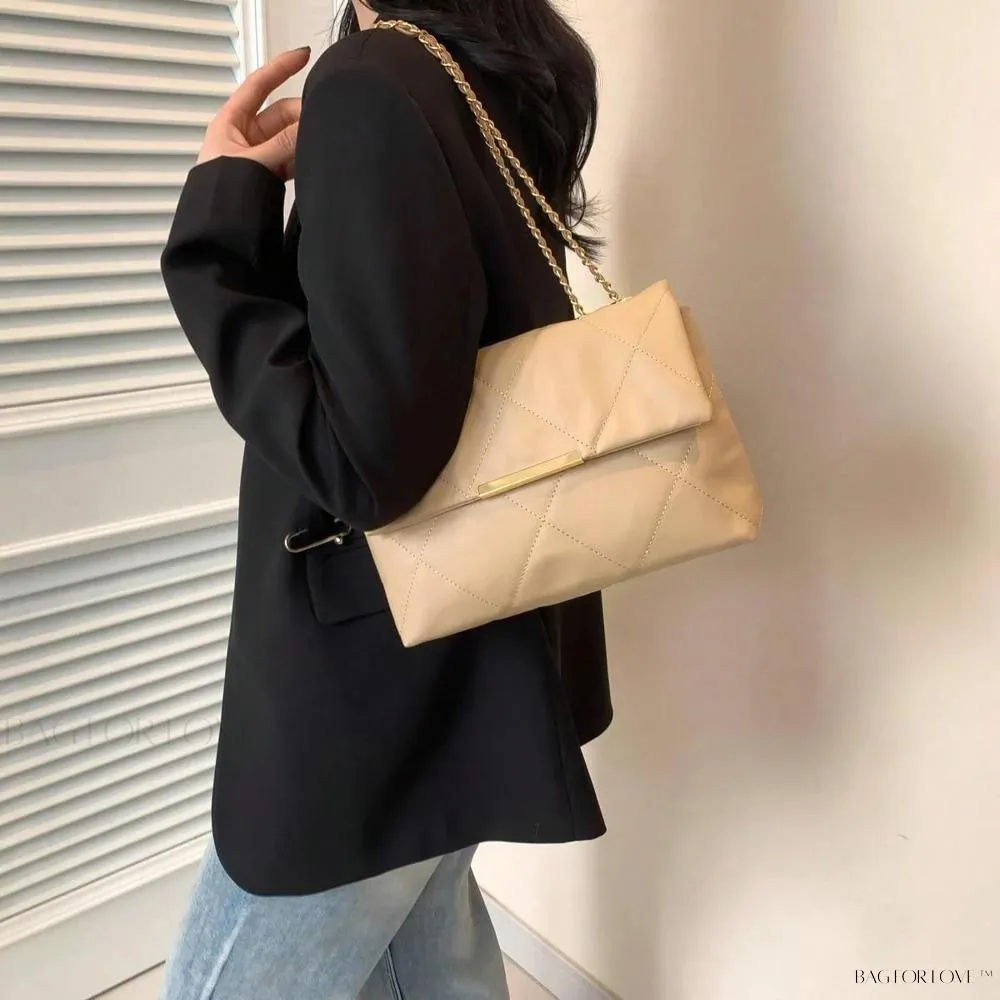 BagForLove - Delicate Shoulder Bag with Rhombus Accents