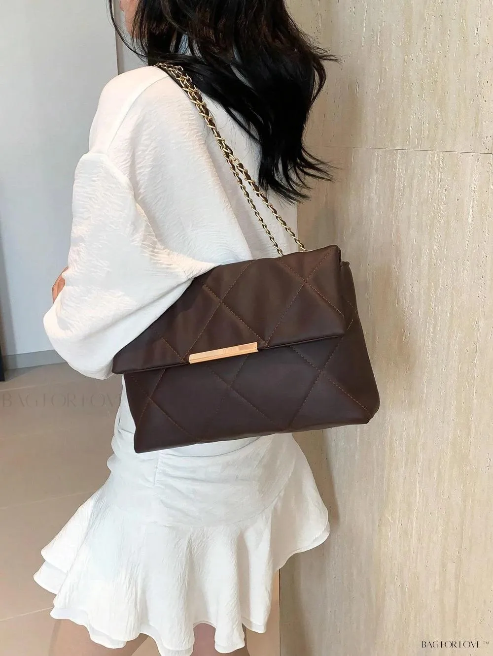BagForLove - Delicate Shoulder Bag with Rhombus Accents