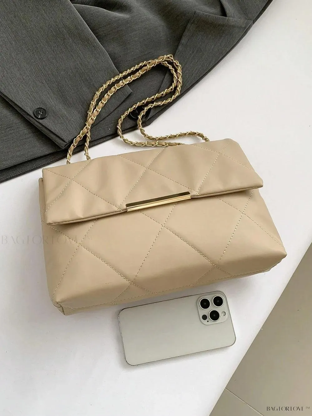 BagForLove - Delicate Shoulder Bag with Rhombus Accents