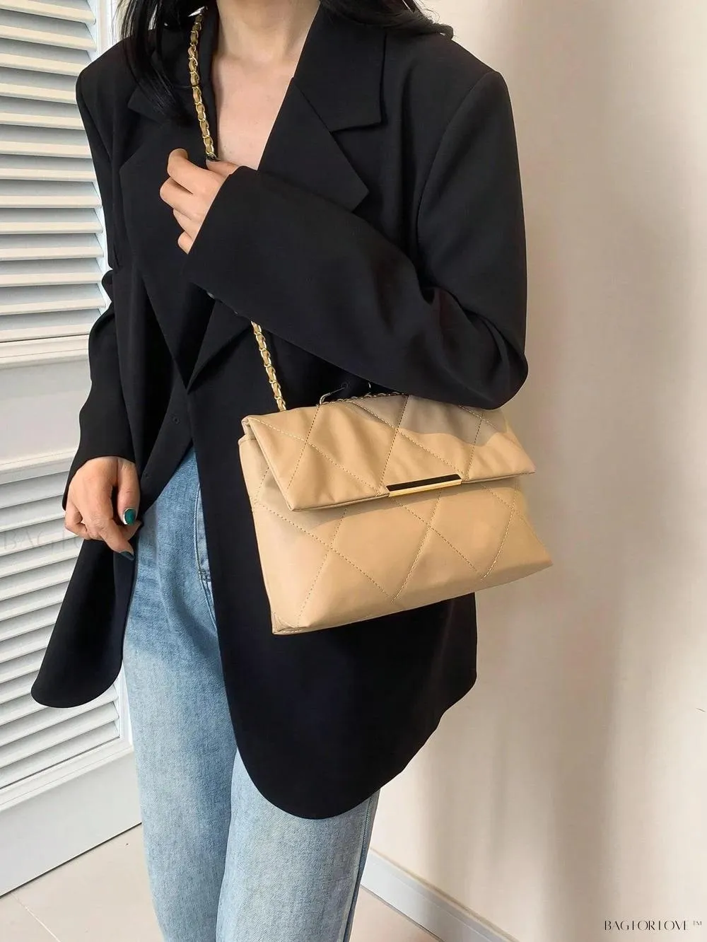 BagForLove - Delicate Shoulder Bag with Rhombus Accents