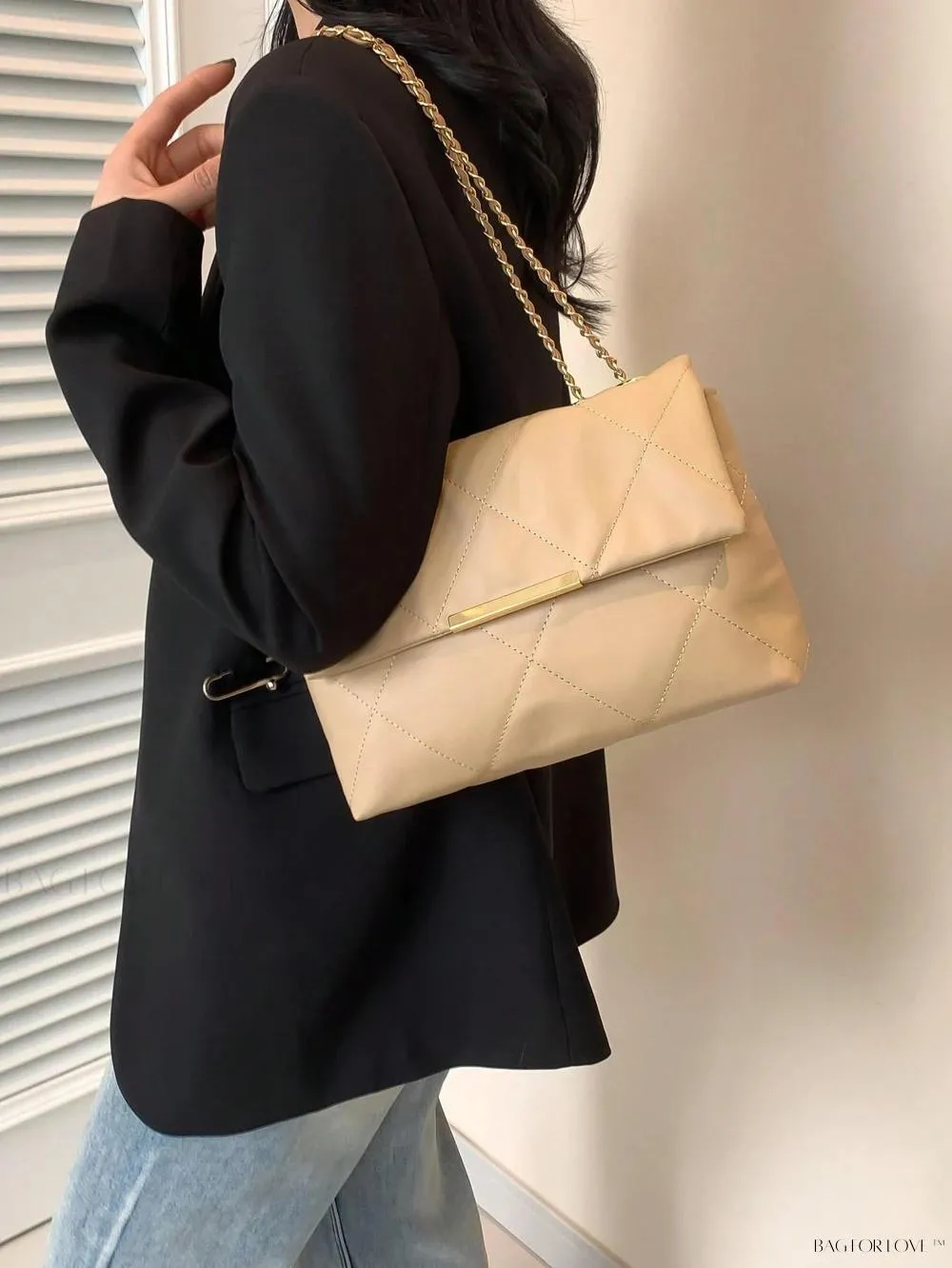 BagForLove - Delicate Shoulder Bag with Rhombus Accents