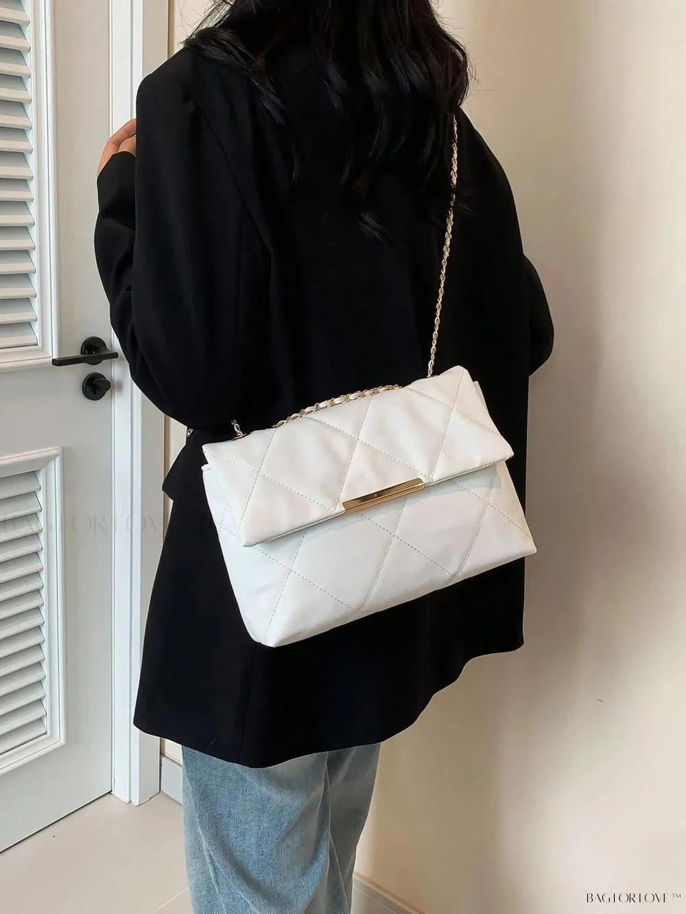 BagForLove - Delicate Shoulder Bag with Rhombus Accents