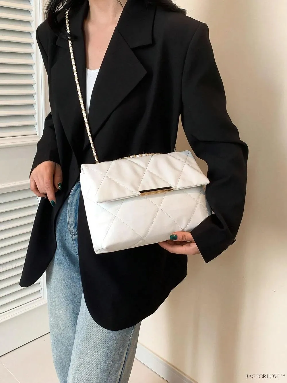 BagForLove - Delicate Shoulder Bag with Rhombus Accents