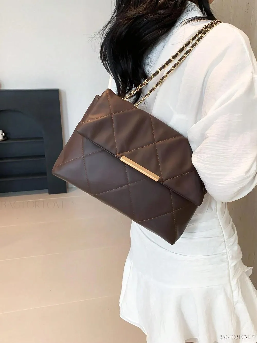BagForLove - Delicate Shoulder Bag with Rhombus Accents