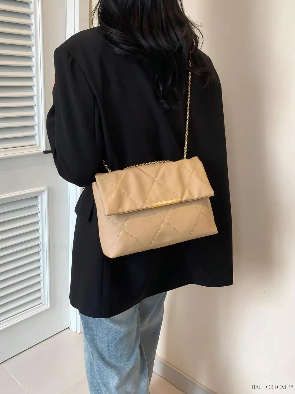 BagForLove - Delicate Shoulder Bag with Rhombus Accents