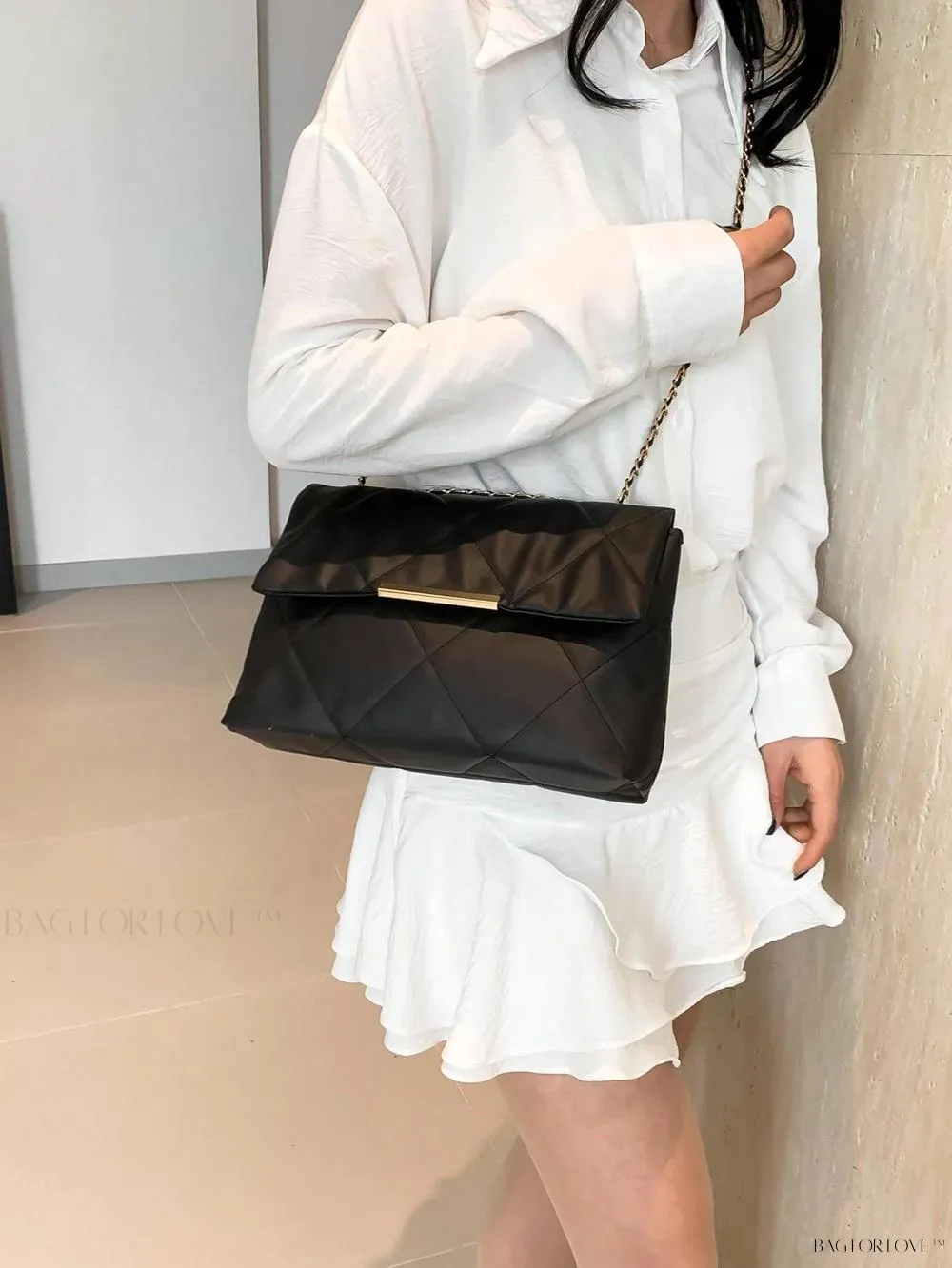 BagForLove - Delicate Shoulder Bag with Rhombus Accents