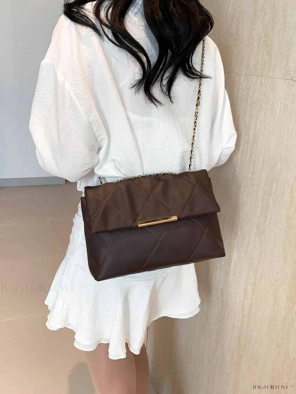 BagForLove - Delicate Shoulder Bag with Rhombus Accents