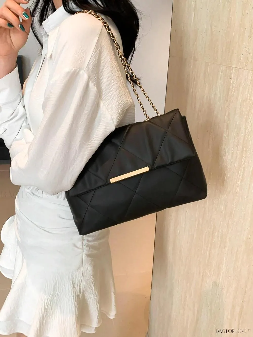 BagForLove - Delicate Shoulder Bag with Rhombus Accents