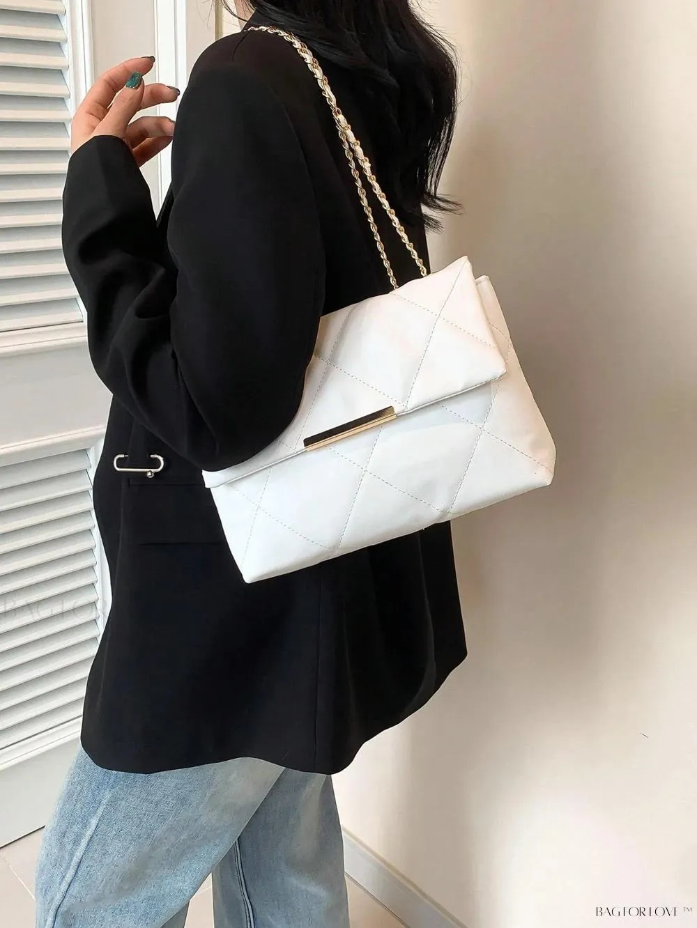 BagForLove - Delicate Shoulder Bag with Rhombus Accents