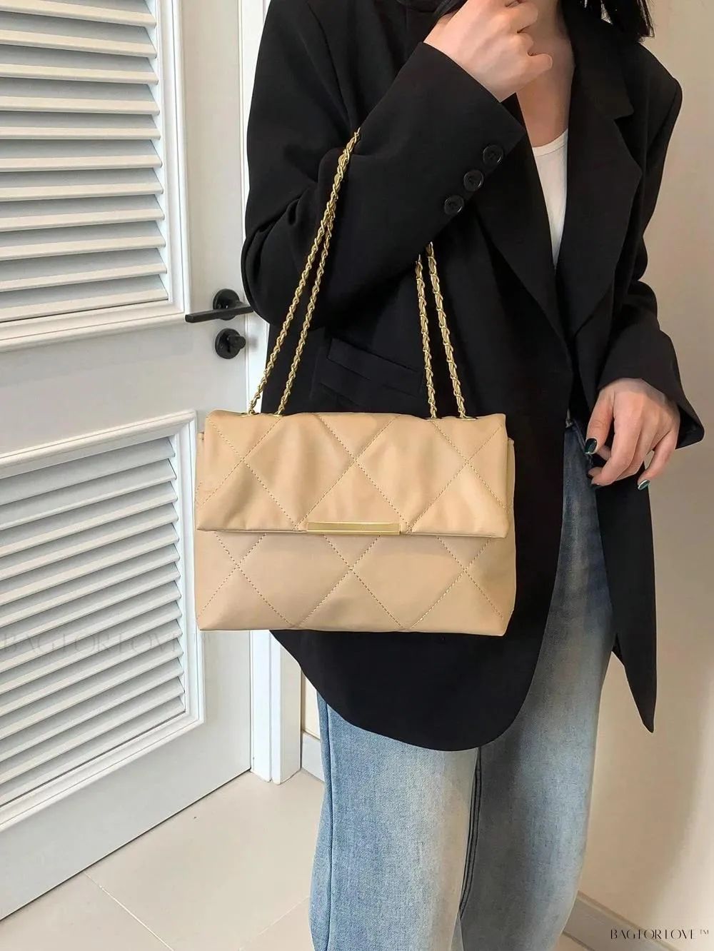 BagForLove - Delicate Shoulder Bag with Rhombus Accents