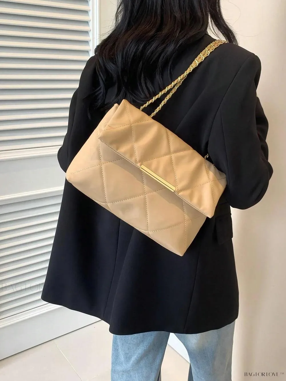 BagForLove - Delicate Shoulder Bag with Rhombus Accents