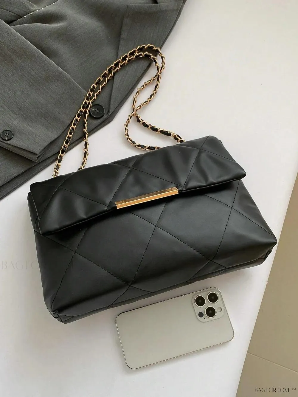 BagForLove - Delicate Shoulder Bag with Rhombus Accents
