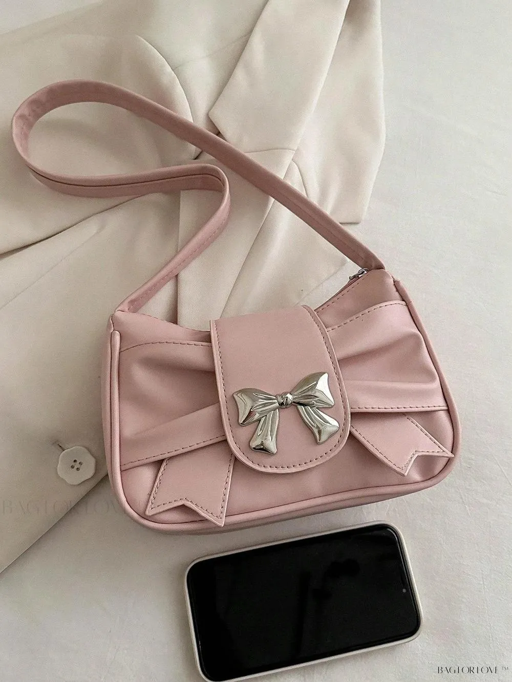 BagForLove - Soft Cloud-Shaped Shoulder Bag with Delicate Bowknot