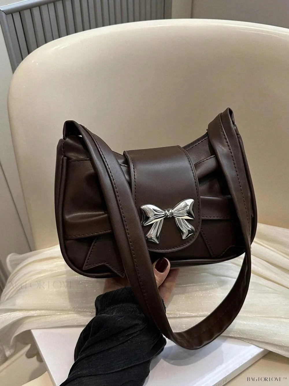 BagForLove - Soft Cloud-Shaped Shoulder Bag with Delicate Bowknot