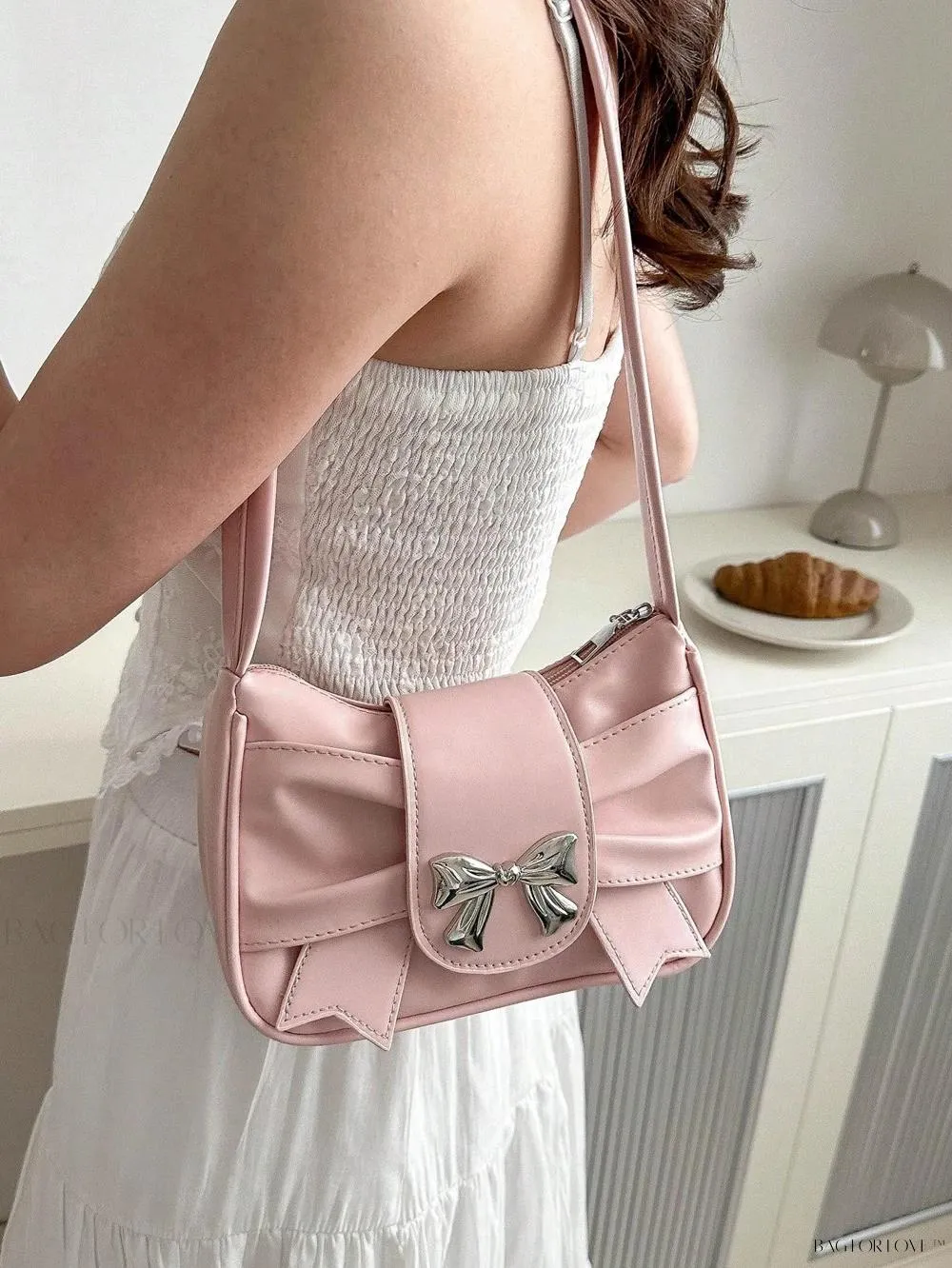 BagForLove - Soft Cloud-Shaped Shoulder Bag with Delicate Bowknot