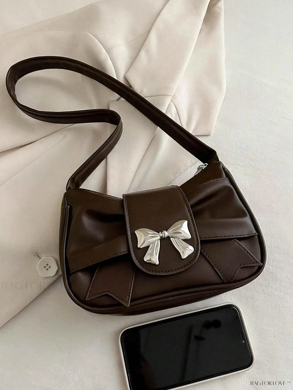 BagForLove - Soft Cloud-Shaped Shoulder Bag with Delicate Bowknot