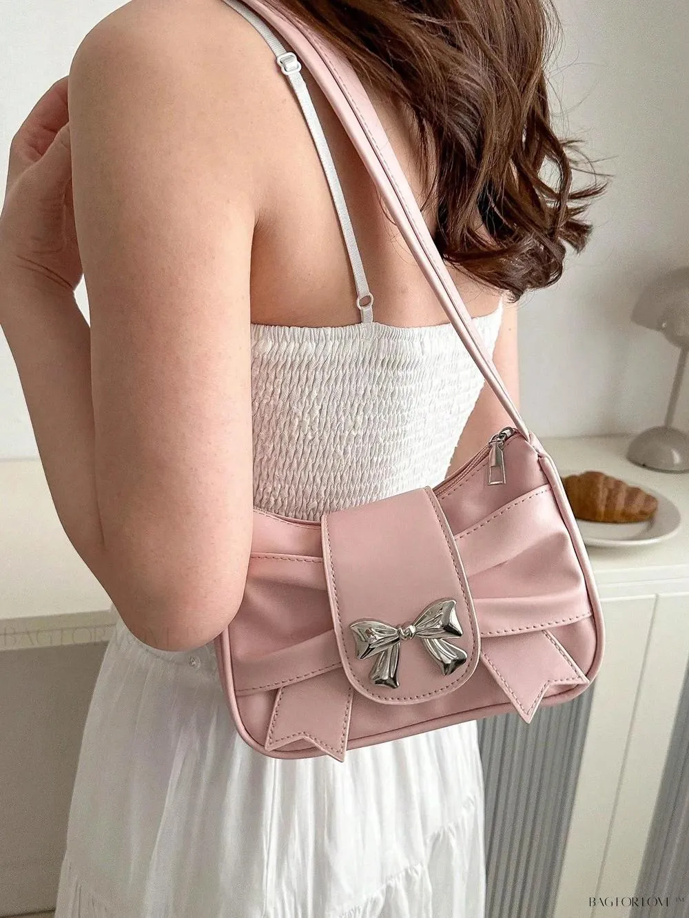 BagForLove - Soft Cloud-Shaped Shoulder Bag with Delicate Bowknot
