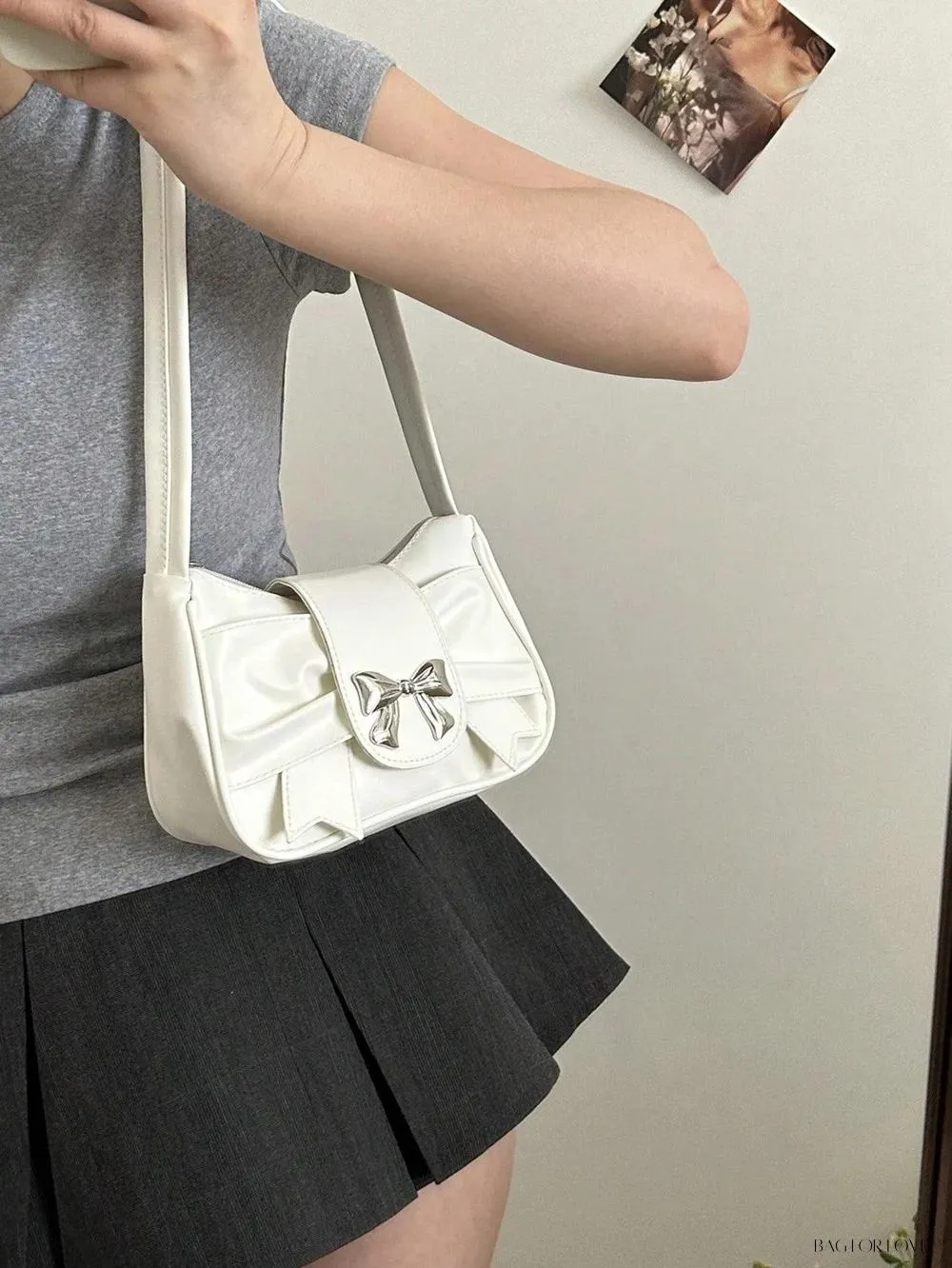 BagForLove - Soft Cloud-Shaped Shoulder Bag with Delicate Bowknot