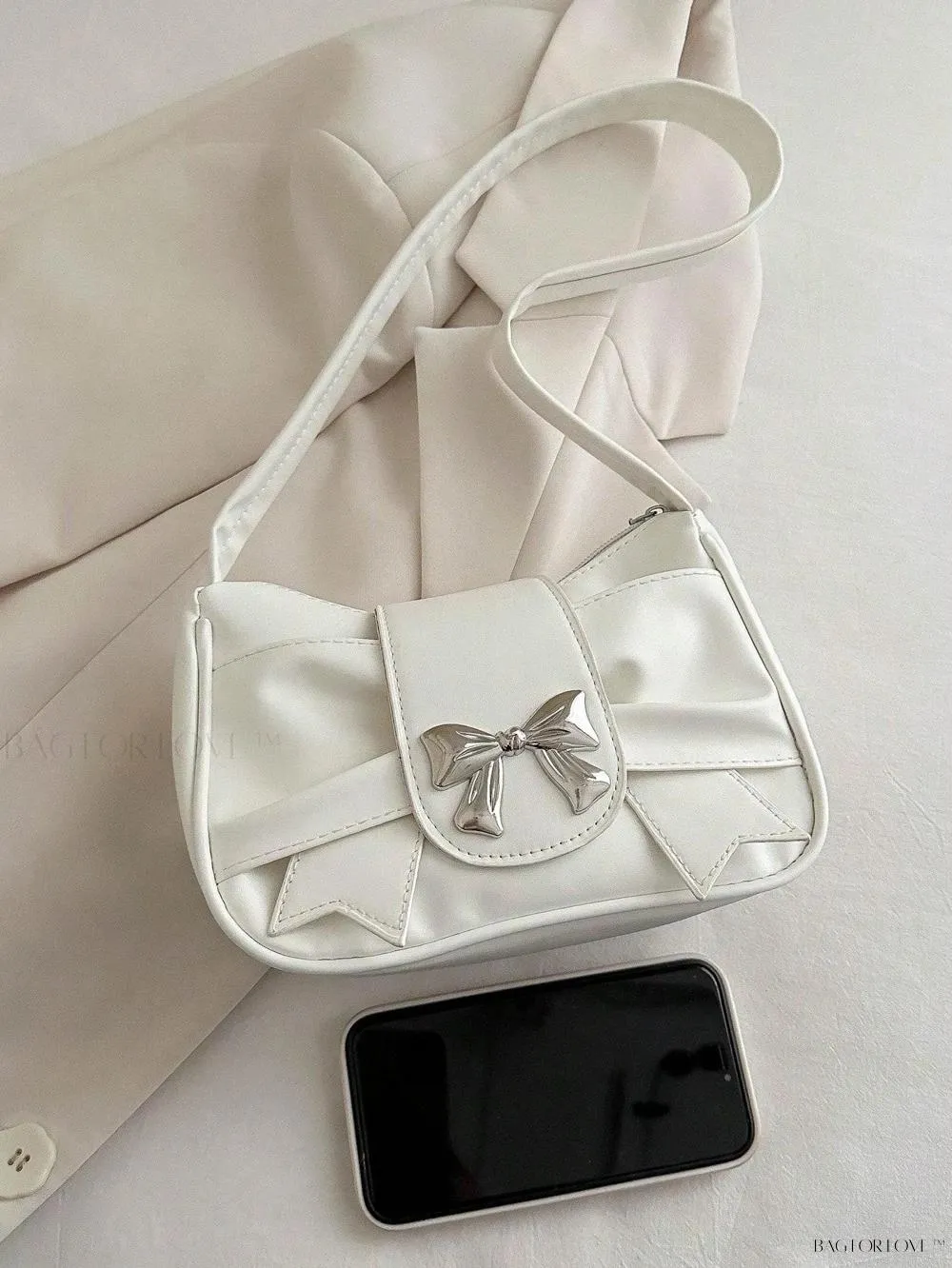 BagForLove - Soft Cloud-Shaped Shoulder Bag with Delicate Bowknot