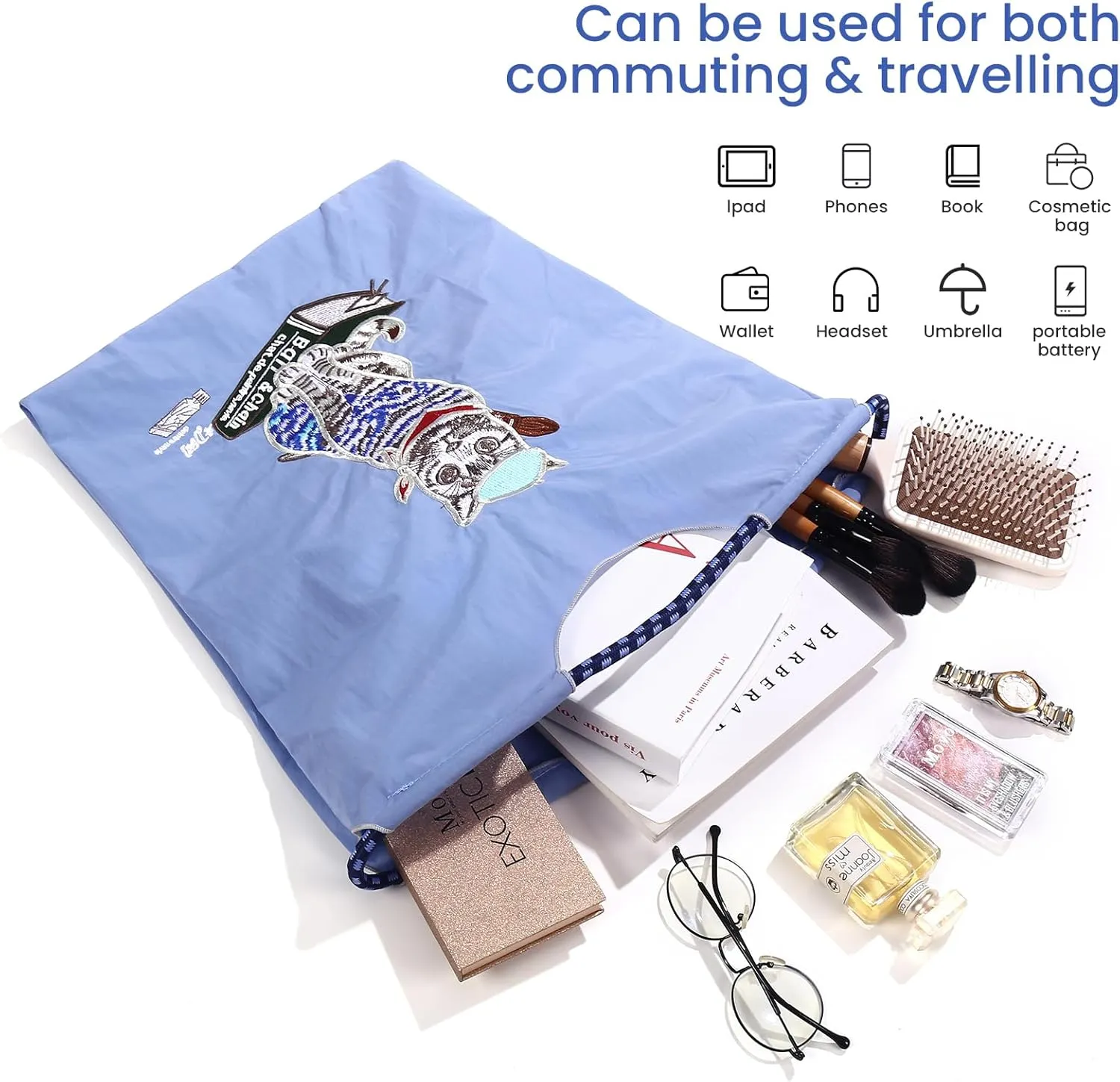 Ball&Chain Nylon Tote Bags Personalized Birthday Gift for Women,Personalized Present Bag，Crossbody Bag Shoulder Bag