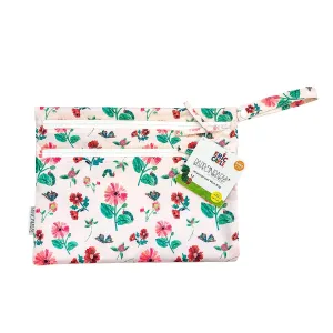 BapronBaby Eric Carle Pink Floral Caterpillar Wet Dry Bag - Waterproof Two Zipper Pockets - Reusable for Mealtime, Diapers, Stroller, Snacks, Swimsuits - Machine Washable - 11" x 9"