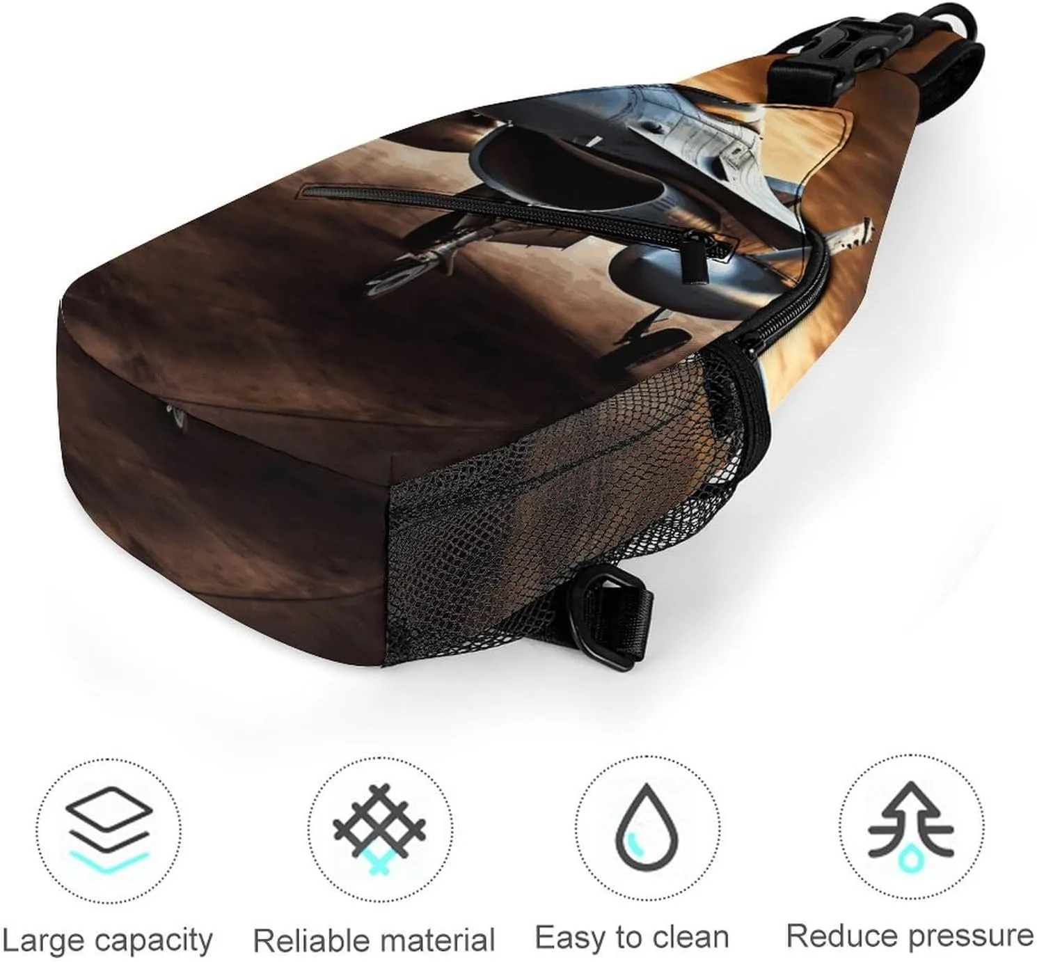 Beach Sunrise Crossbody Sling Bag, Travel Backpack, Hiking Sling Bags, Chest Bag, Shoulder Bags, Daypack