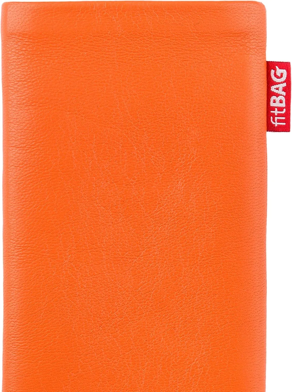 Beat Orange Custom Tailored Sleeve for Mobistel Cynus E4. Fine Nappa Leather Pouch with Integrated Microfibre Lining for Display Cleaning