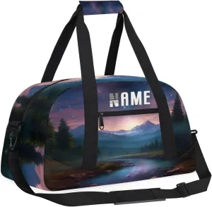 Beautiful Summer Starry Sky Galaxy Kids Overnight Bags Personalized Weekender Travel Duffle Bag for Teens,Boys Gym Carry On Maletas Para Niños,Customized Gymnastics Dance Ballet Tote for Girls
