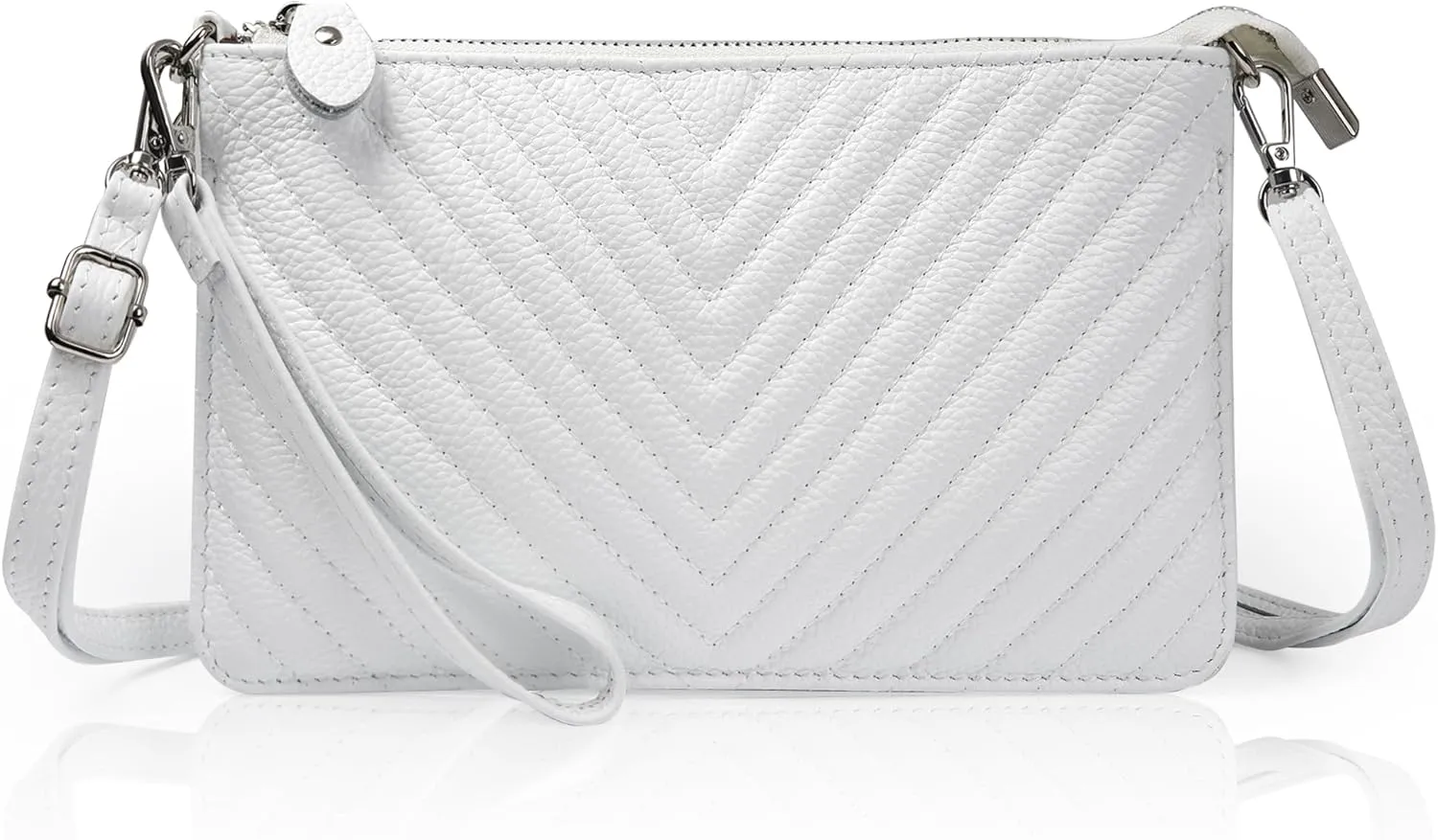 befen Genuine Leather Wristlet Clutch Wallet Purses Small Crossbody Bags for Women with RFID Blocking Card Slots