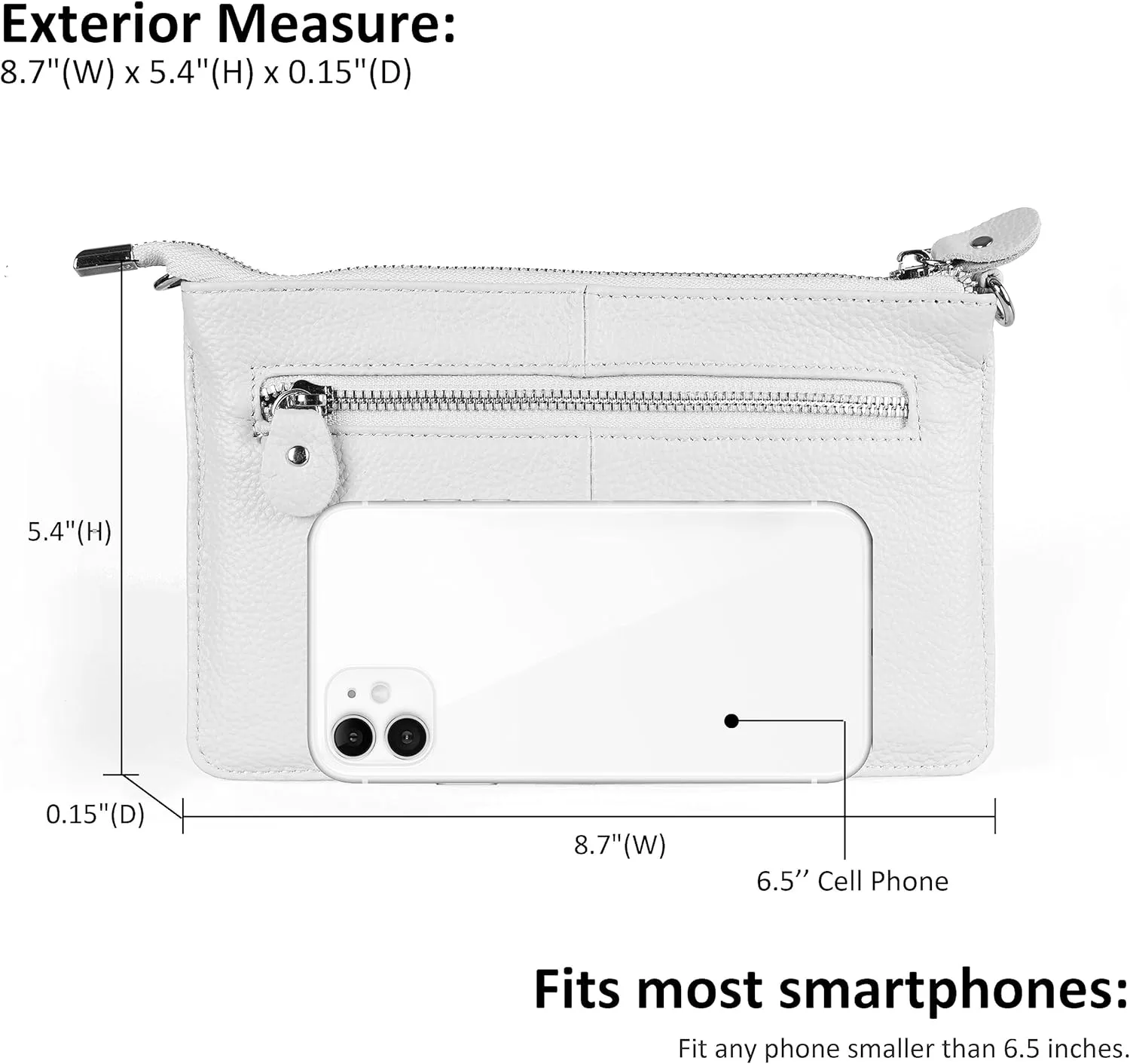 befen Genuine Leather Wristlet Clutch Wallet Purses Small Crossbody Bags for Women with RFID Blocking Card Slots