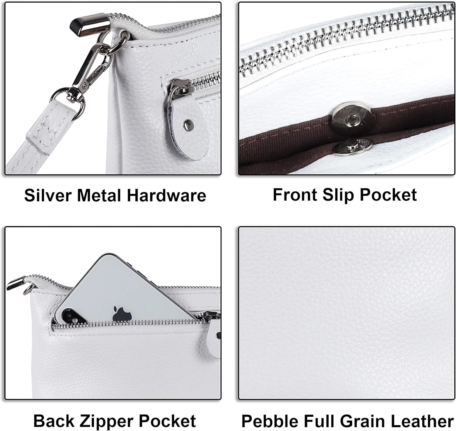 befen Genuine Leather Wristlet Clutch Wallet Purses Small Crossbody Bags for Women with RFID Blocking Card Slots