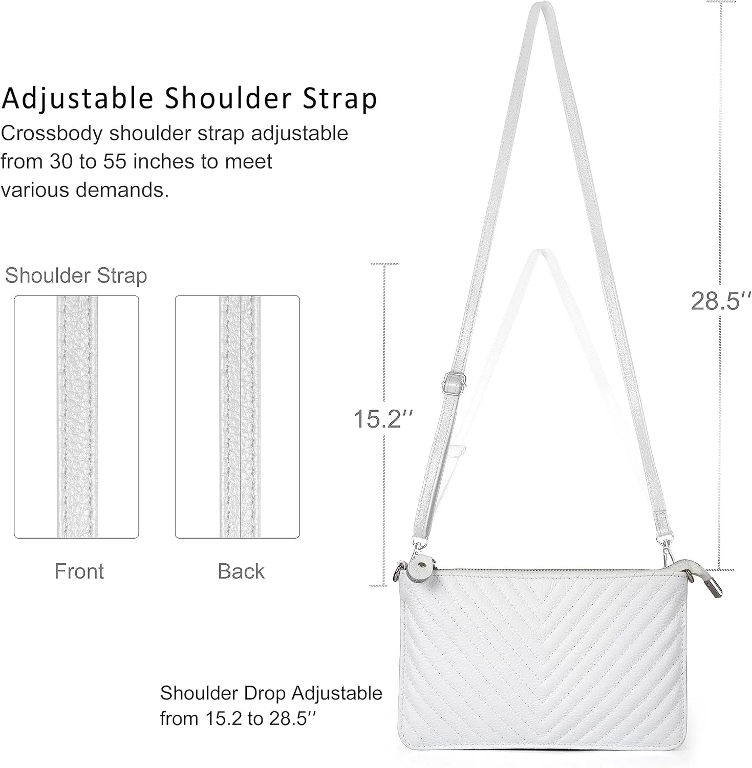 befen Genuine Leather Wristlet Clutch Wallet Purses Small Crossbody Bags for Women with RFID Blocking Card Slots