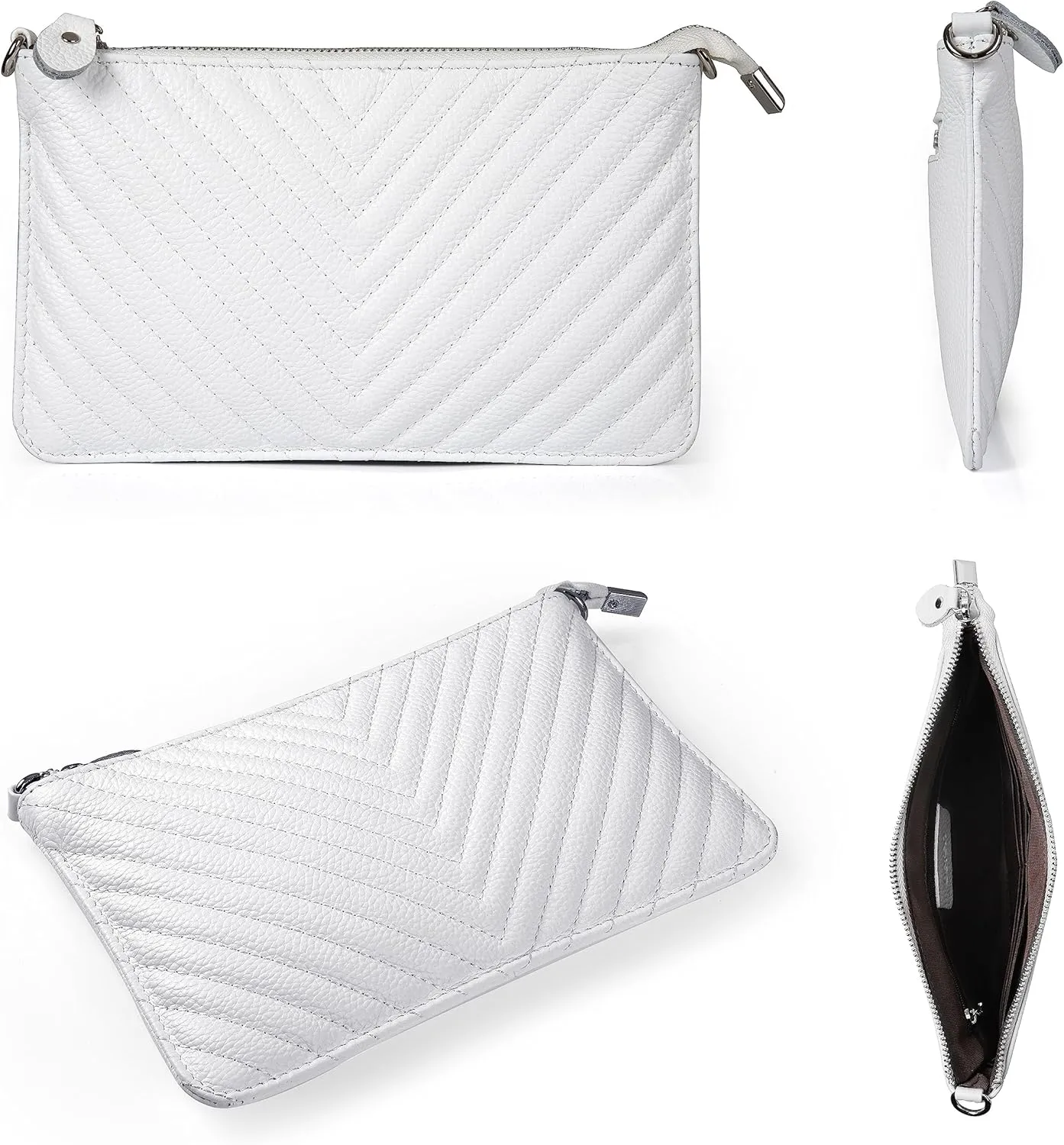 befen Genuine Leather Wristlet Clutch Wallet Purses Small Crossbody Bags for Women with RFID Blocking Card Slots