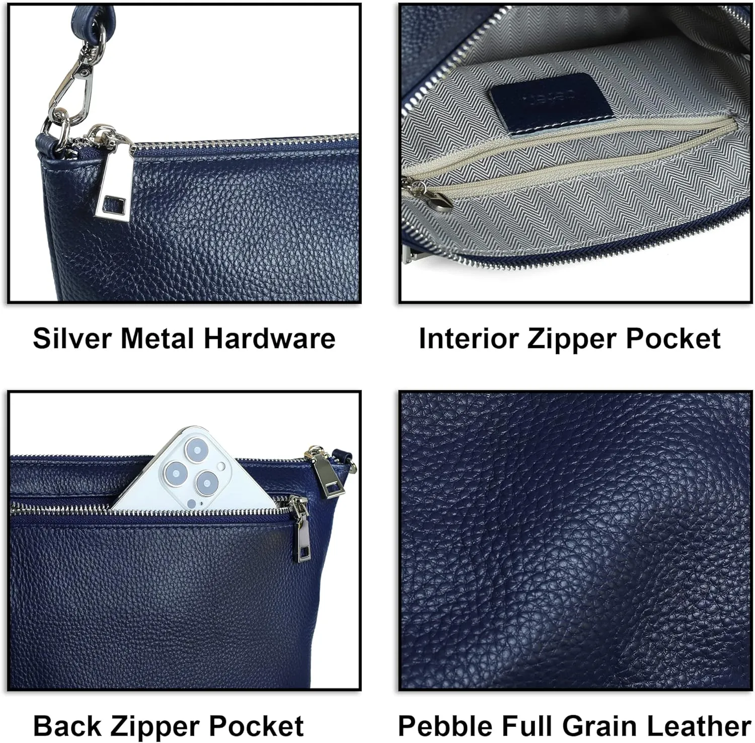 befen Genuine Leather Wristlet Clutch Wallet Purses Small Crossbody Bags for Women with RFID Blocking Card Slots