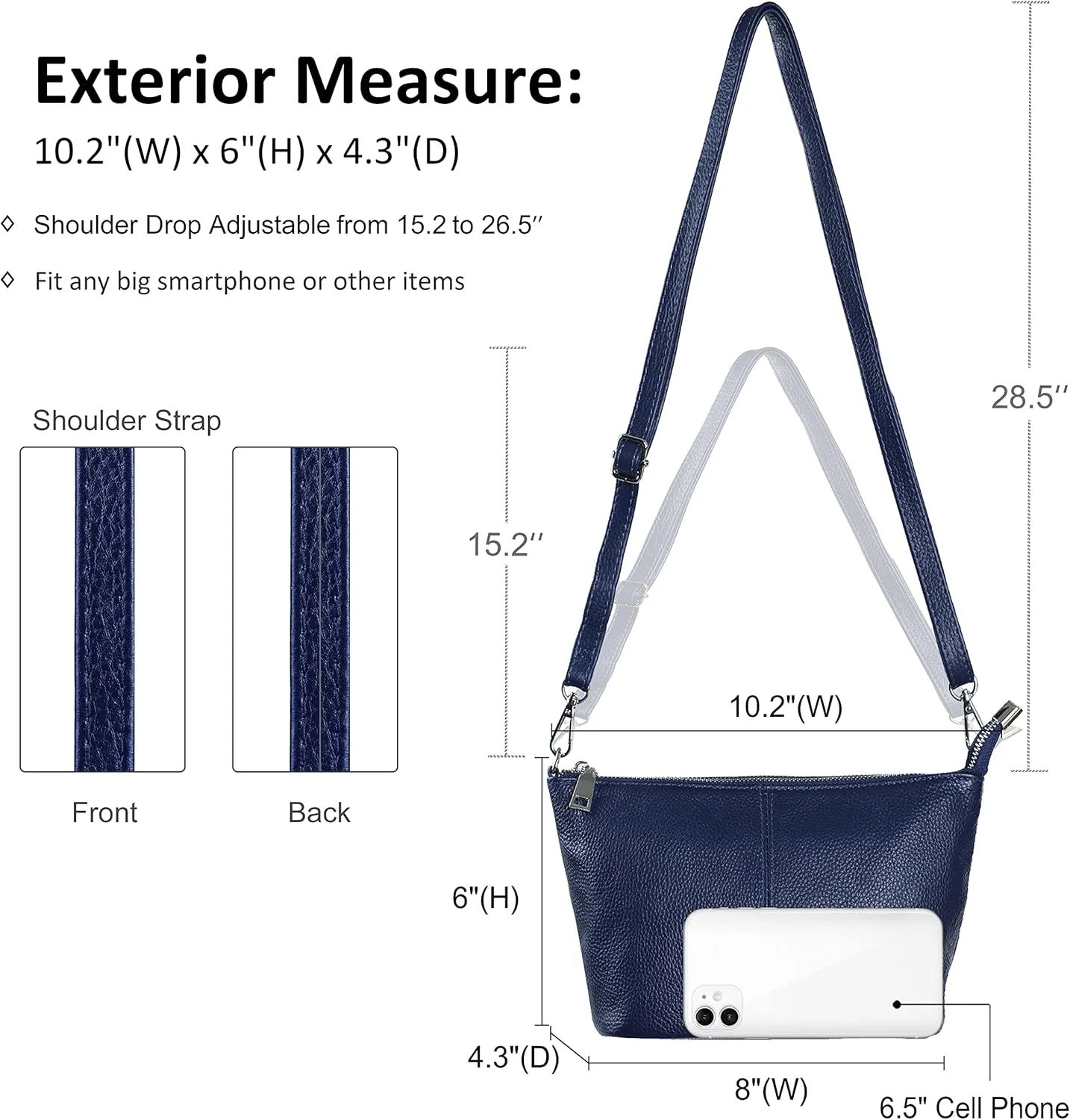 befen Genuine Leather Wristlet Clutch Wallet Purses Small Crossbody Bags for Women with RFID Blocking Card Slots