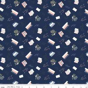 Between the Pages by Riley Blake - Bookish Life Navy by the yard 3509