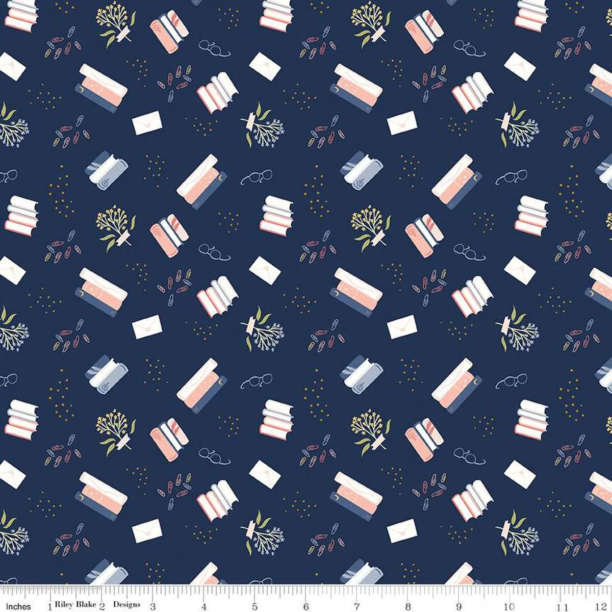 Between the Pages by Riley Blake - Bookish Life Navy by the yard 3509