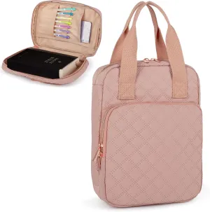 Bible Cover for Women, Bible Case with Handles,Carrying Bible Bag Scripture Case Church Bag Bible Protective with a Zippered Front Pocket & Velcro Back Pocket