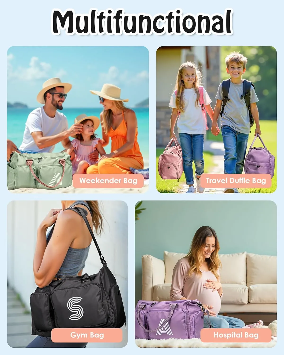 Birthday Gifts for 8 9 10 11 12 13 14 15 16 Year Old Teen Girls Kids Gifts, Kid Duffle Bag Girls, Overnight Bag for Teen Girls Sleepover Bag, Daughter Gifts from Mom