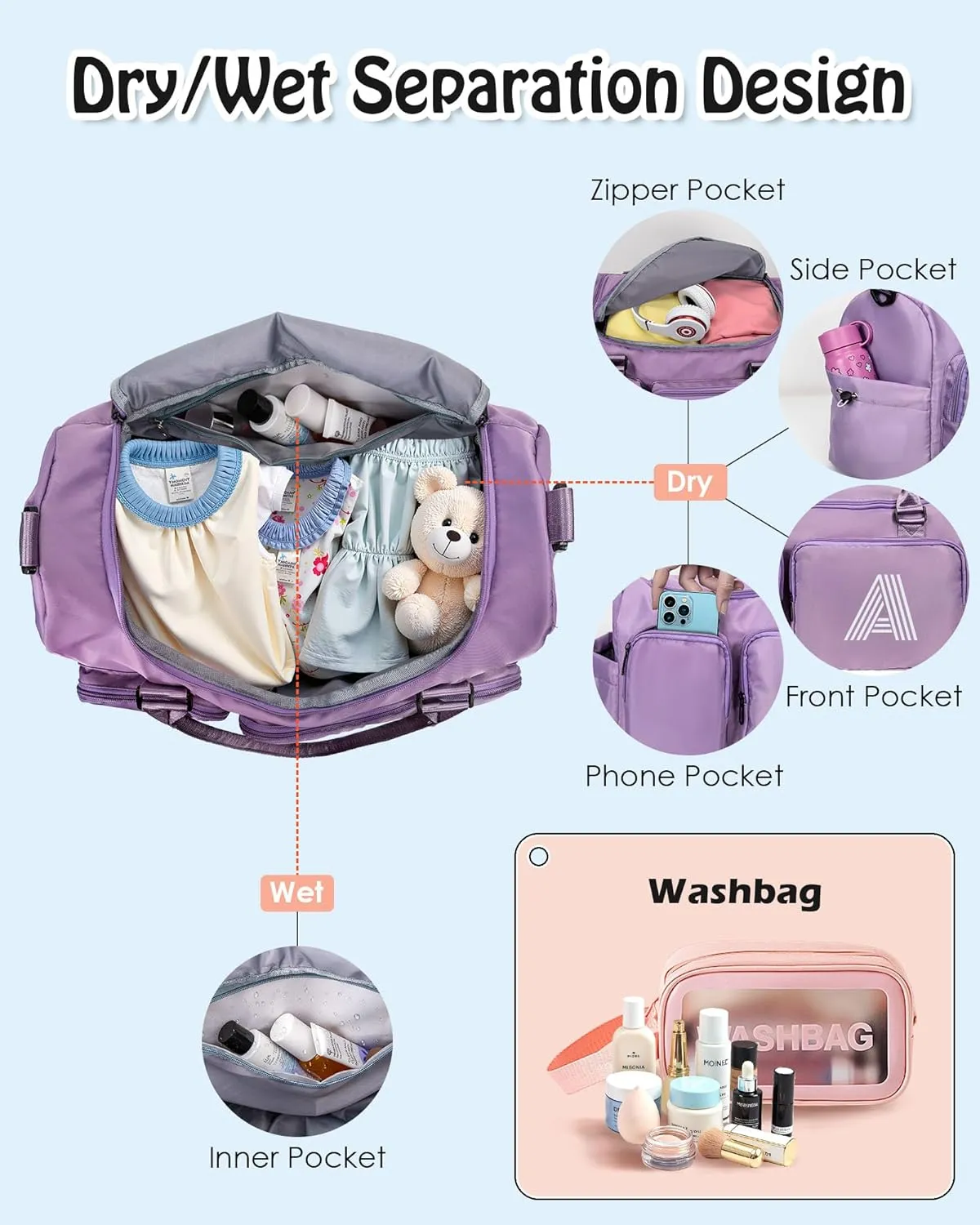Birthday Gifts for 8 9 10 11 12 13 14 15 16 Year Old Teen Girls Kids Gifts, Kid Duffle Bag Girls, Overnight Bag for Teen Girls Sleepover Bag, Daughter Gifts from Mom