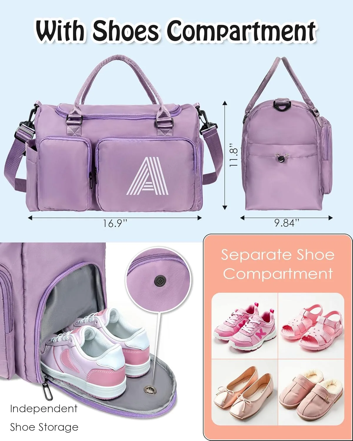 Birthday Gifts for 8 9 10 11 12 13 14 15 16 Year Old Teen Girls Kids Gifts, Kid Duffle Bag Girls, Overnight Bag for Teen Girls Sleepover Bag, Daughter Gifts from Mom
