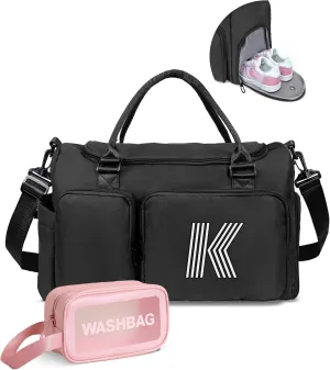 Birthday Gifts for Teen Girls - Initial Travel Duffel & Sports Gym Bag - Personalized Weekender & Monogram Overnight Bag, graduation gifts for her