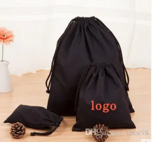 Black Muslin Bags-100% Organic Cotton,custom black cotton dust bags,jewelry packaging bag,drawstring pouche,premium cotton bags,eco-friendly