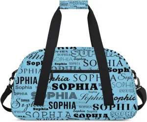 Blue Color Custom Dance Bag Personalized Kids Gym Bag Overnight Duffel Bag Weekender Travel Bags for Girls Gymnastics Creative Name Ballet Bag Customized Kids Gifts