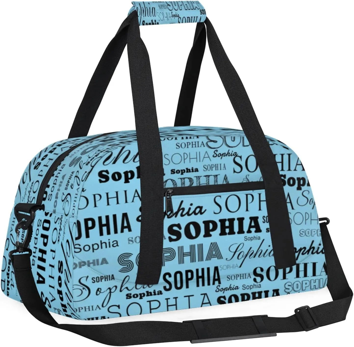 Blue Color Custom Dance Bag Personalized Kids Gym Bag Overnight Duffel Bag Weekender Travel Bags for Girls Gymnastics Creative Name Ballet Bag Customized Kids Gifts