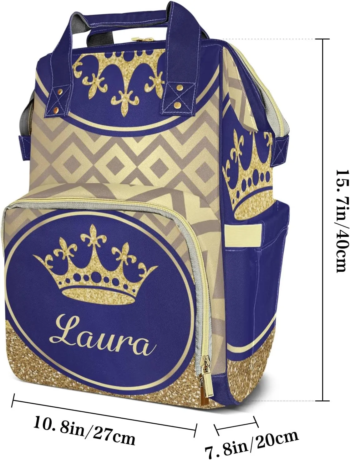 Blue Gold Diaper Bags Customized Mummy Nursing Casual Daypack Hiking Camping Baby Bags for Mom